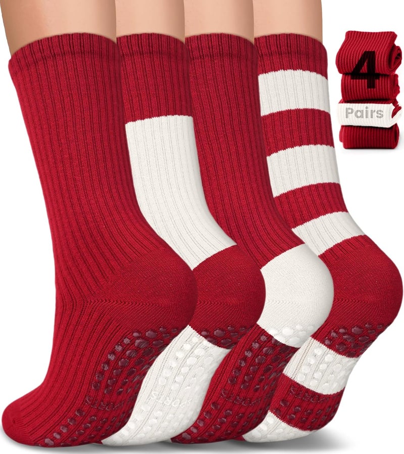 BLONGW Pilates Socks with Grips for Women, Non-Slip Yoga Athletic Socks for Barre Barefoot Workout Hospital - Image 1